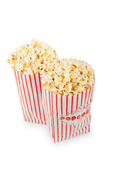 Popcorn bag isolated on the white background