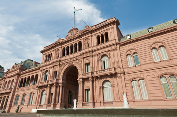Fototapeta premium Casa Rosada building facade located at Mayo square.