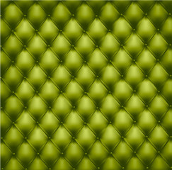 Green button-tufted leather background. Vector