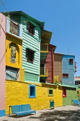 Stof per meter Kleurrijke huizen aan de Caminito-straat in La Boca, Buenos Aires © Anibal Trejo