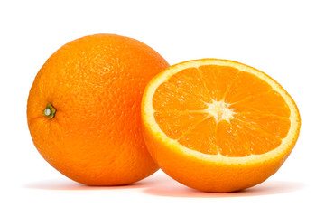 fresh orange over white background