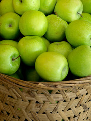 basket of green apples