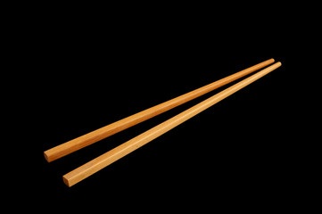 Chop sticks isolated on black background