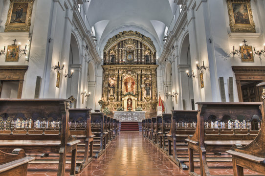 Del Pilar church interior located in Recoleta neighborhood