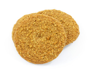 Oatmeal sugar free cookies on white background