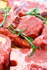 Fresh meat in grocery