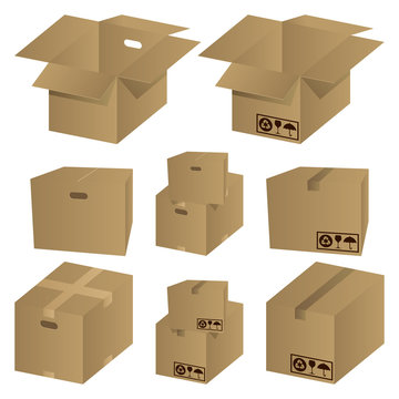 Cardboard Icons Set