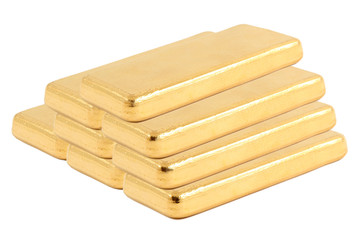 Gold ingot. Real photo