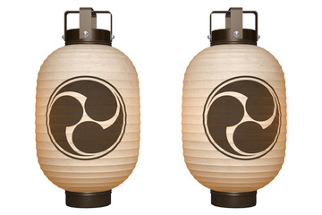 Paper Lantern (Black Tomoe) with clipping path © cicak