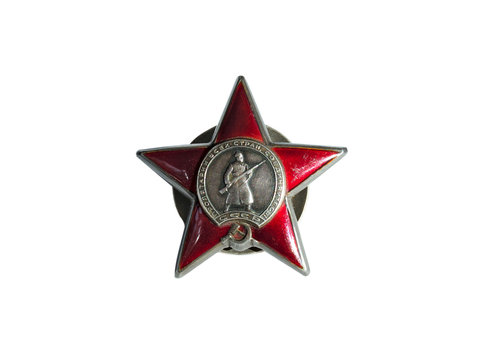 Order of a Red Star in World War II isolated on white