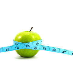 green apple with tape