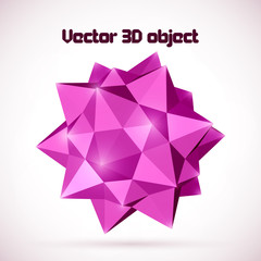abstract pink vector 3D object
