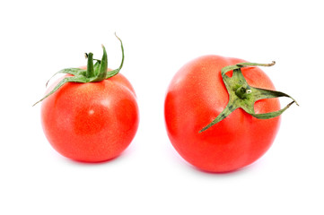 two tomato isolated on white background
