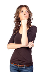 Fototapeta premium Pensive model girl