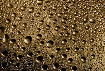 Water drops on dark glass background