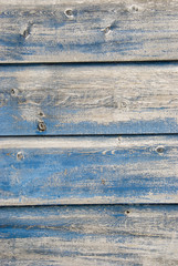 Old blue painted planks