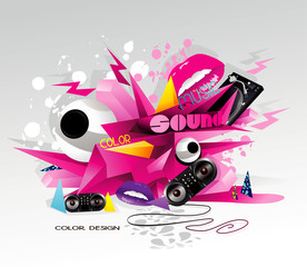 sound  abstract color illustration
