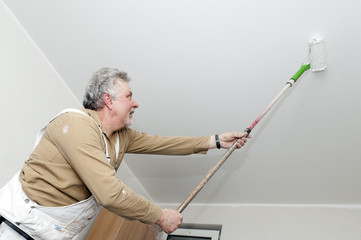 Handwerker mit Farbroller