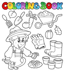 Coloring book with garden theme