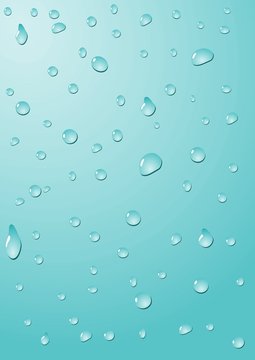 Drops of water on a turquoise background