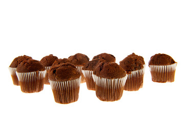 Many chocolate muffins