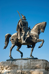 Fototapeta premium skanderberg statue, tirana, albania