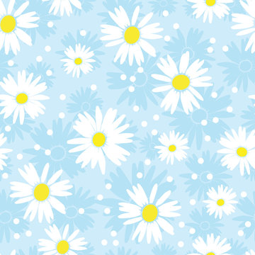 seamless cute camomile background