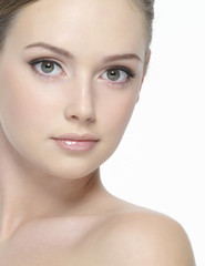 Fototapeta premium Beautiful face of young sexy woman
