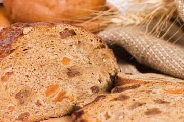Fresh bread with ear of wheat