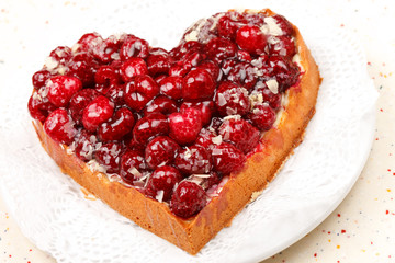sweet cake in heart shape