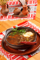 meat soup with lemon
