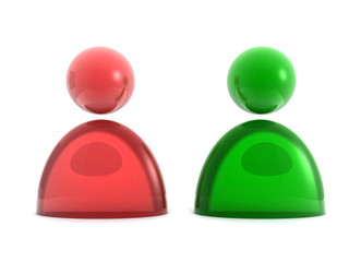 red and green person / avatar