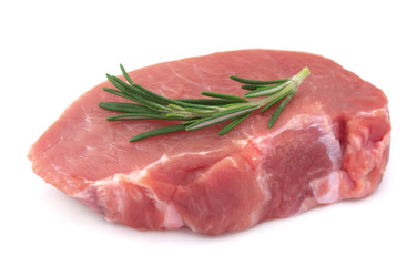 Crude meat with rosemary