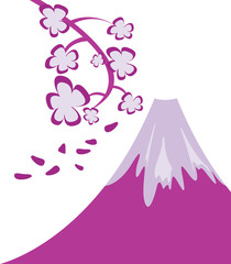 Mount Fuji in Japan with cherry blossom