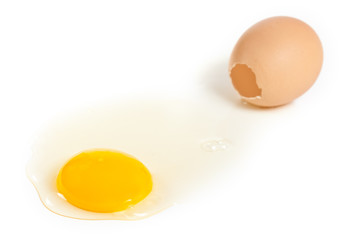 Broken chicken egg
