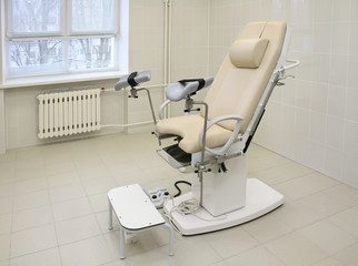 Gynecological chair in a medical office