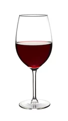 Fotobehang Red wine in wine glass on white © Ildi