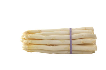 Raw white asparagus bunch