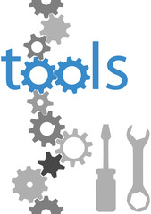 Tools technology gear tool icon border set