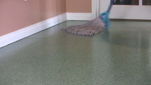 Mopping Green Floor