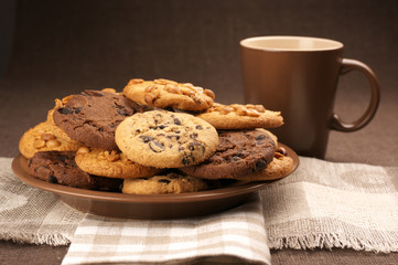 Various cookies and coffee