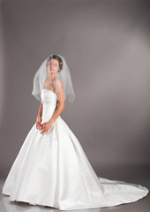 Fototapeta premium bride in wedding dress