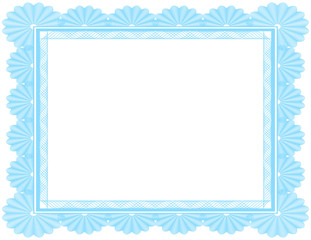 Ornate Blank Certificate in Blue