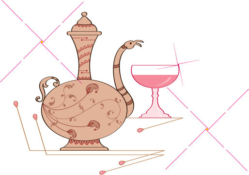 Surahi (wine pot) & Glass used in Royal Family's