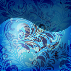 Fototapeta na wymiar vector seamless spring floral pattern in blue
