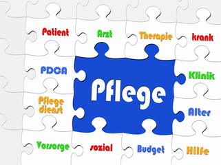 Pflege - Business Konzept - Puzzle Style