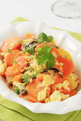 Mixed vegetables and scrambled egg