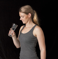 woman drinking water