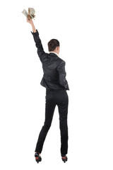 Obraz premium Beautiful young woman with money.