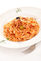 fresh pasta with seafood
